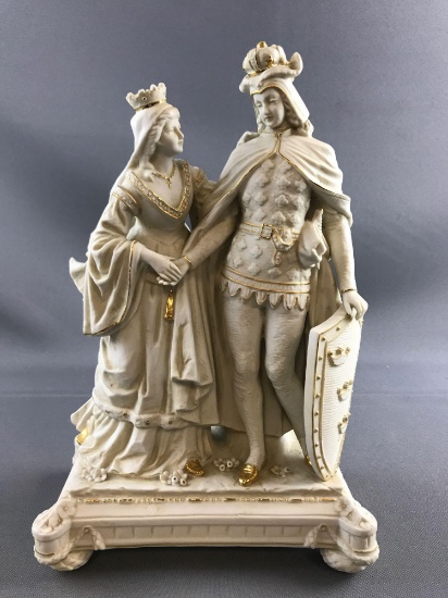 Porcelain figurine knight and queen