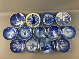 Group of 13 Vintage Blue and White Decorative Plates