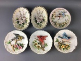 Group of 6 Vintage Bird and Floral Decorative Plates