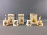 Group of 5 Vintage Norman Rockwell and Hummel Collectors Bells