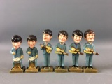 Group of 6 Vintage Beatles Bobbleheads