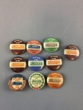 Group of 10 Antique Division 241 Trolley Car Union Pinbacks