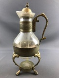 Vintage Silver plate coffee tea carafe on stand