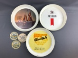 Vintage Plastic Advertising beer trays and coasters