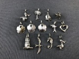 Group of sterling silver charms