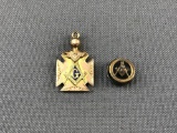 Gold filled Masonic Fob and Pin