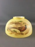 Vintage Handpainted Pheasants Glass Lampshade