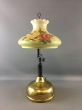 Antique Handpainted Oil Lamp