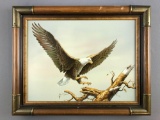 Framed Eagle oil painting by C Carson