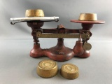 Antique scale and weights