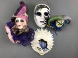 Group of porcelain mask/head decor