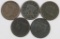 Lot of (5) Braided Haor Large Cents.