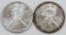 Lot of (2) American Silver Eagle 1oz.