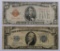 1928-A $5 Legal Tender Note & 1934 $10 Silver Certificate.