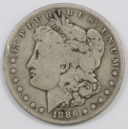 1886 S Morgan Silver Dollar.