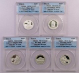 Lot of (5) 2010-S Proof Silver America The Beautiful (ANACS) PR70 DCAM.