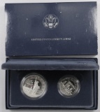 1986 2-Coin Statue of Liberty Commemorative Half Dollar & Dollar Proof.