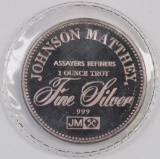 Johnson Matthey .999 Fine Silver 1oz. Round.