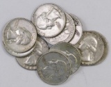 Lot of (10) Washington Silver Quarters.