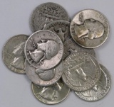 Lot of (10) Washington Silver Quarters.