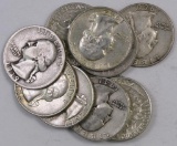 Lot of (10) Washington Silver Quarters.