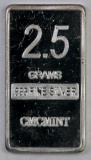 CMC Mint .999 Fine Silver 2.5 grams Silver Ingot.