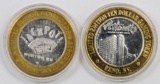 Lot of (2) $10 .999 Silver Casino Gaming Tokens.