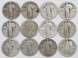 Lot of (12) Standing Liberty Silver Quarters.