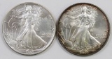 Lot of (2) American Silver Eagle 1oz.