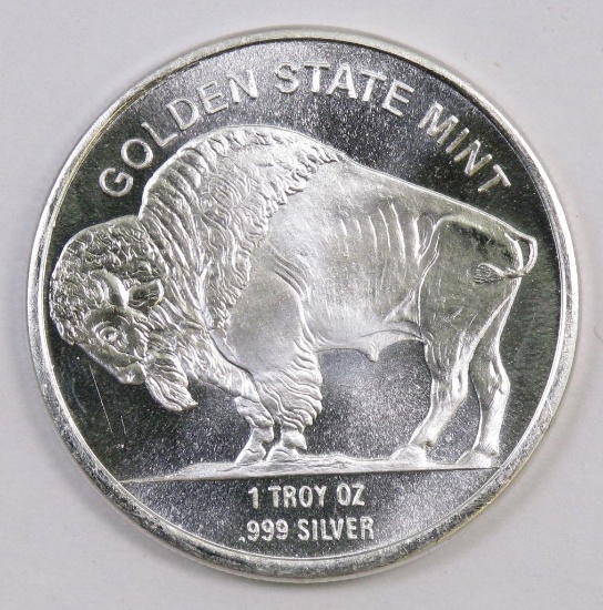 Golden State Mint 1oz. Silver Indian/Buffalo Round.