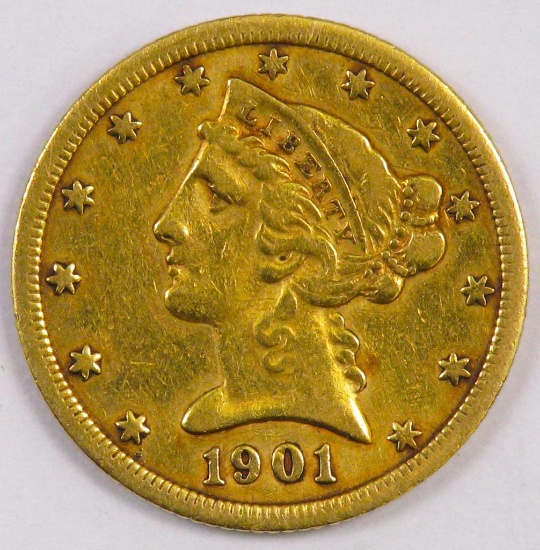 1901 S $5 Liberty Gold.