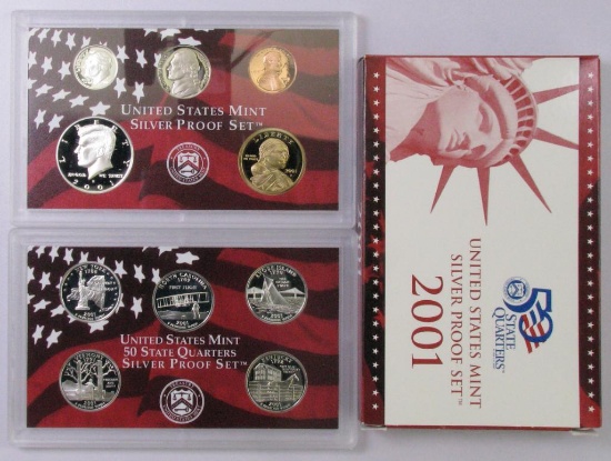 2001 U.S Silver 10-Coin Proof Set.