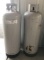 Group of 2 large metal fuel tanks