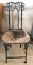 Antique primitive folding metal chair