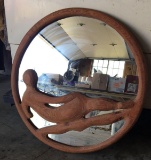Wood Woman Framed Mirror
