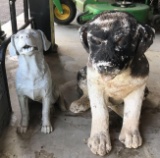 Group of two dog lawn ornaments