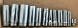 Group of 12 snap on sockets