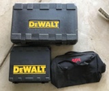Group of three empty two Dewalt cases and bag