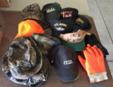 Group of advertising hats and more