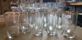 Group of 12 Gold Rimmed Beer Glasses