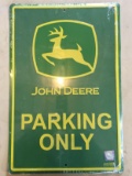 Sealed John Deere Parking Only Metal Sign