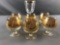 Group of 7 stemware glasses with gold accent