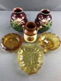 Group of Fostoria coin glass McCoy pottery