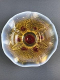 Northwood opalescent goofus Glass dish