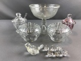 Group of Clear glass items