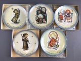 Group of 5 Hummel Christmas plates