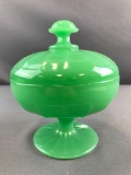 Jadeite covered candy dish