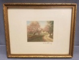 Wallace Nutting signed Colorized Lithograph