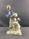 Vintage Handmade Rex Valencia Statue of Girl and Dog