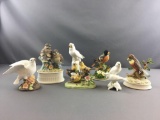 Group of 7 Some Vintage Bird Statues